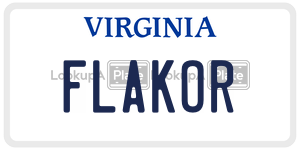 FLAKOR  license plate in VA