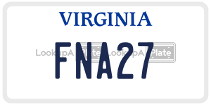 FNA27  license plate in VA