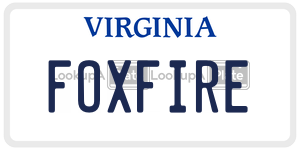 FOXFIRE  license plate in VA