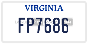 FP7686  license plate in VA