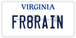 FR8RAIN license plate in Virginia