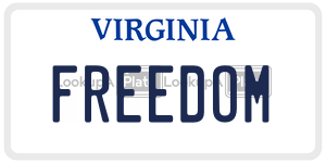 FREEDOM license plate in Virginia