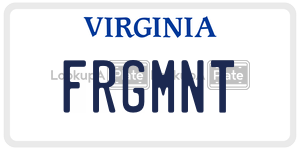 FRGMNT  license plate in VA