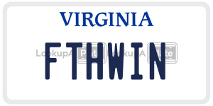 FTHWIN license plate in Virginia