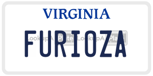 FURIOZA license plate in Virginia
