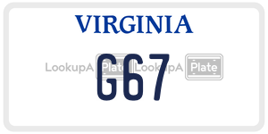 G67  license plate in VA
