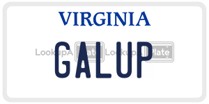 GALUP  license plate in VA