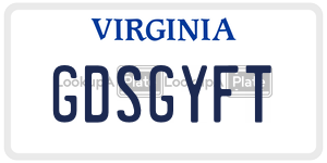 GDSGYFT license plate in Virginia