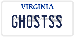 GHOSTSS license plate in Virginia