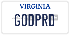 GODPRD  license plate in VA