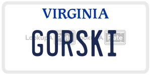 GORSKI  license plate in VA