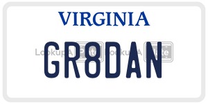 GR8DAN  license plate in VA