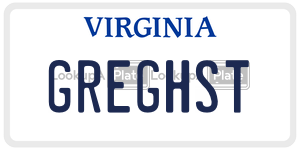 GREGHST license plate in Virginia
