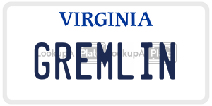 GREMLIN license plate in Virginia