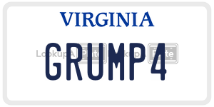 GRUMP4  license plate in VA