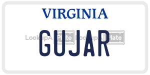 GUJAR  license plate in VA