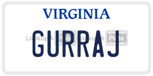 GURRAJ license plate in Virginia
