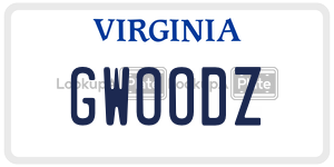 GWOODZ  license plate in VA