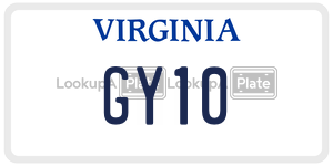 GY10  license plate in VA