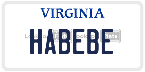 HABEBE  license plate in VA