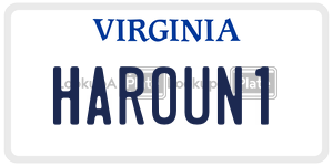 HAROUN1 license plate in Virginia