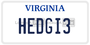 HEDGI3  license plate in VA