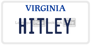 HITLEY  license plate in VA