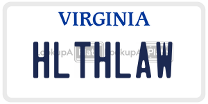 HLTHLAW  license plate in VA
