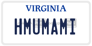 HMUMAMI license plate in Virginia