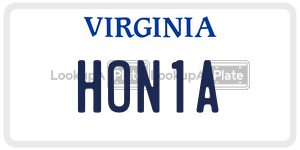 HON1A  license plate in VA