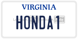 HONDA1  license plate in VA