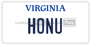 HONU  license plate in VA