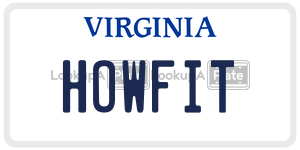 HOWFIT  license plate in VA