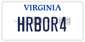 HRBOR4 license plate in Virginia