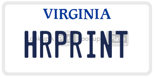 HRPRINT  license plate in VA