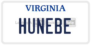 HUNEBE  license plate in VA