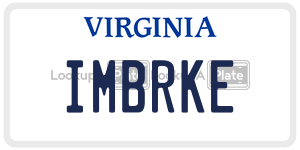 IMBRKE  license plate in VA