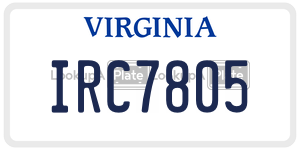 IRC7805 license plate in Virginia