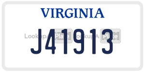 J41913  license plate in VA