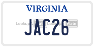 JAC26  license plate in VA
