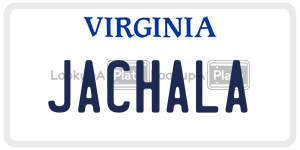 JACHALA  license plate in VA