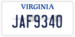 JAF9340  license plate in VA