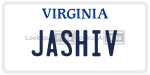 JASHIV license plate in Virginia