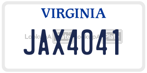 JAX4041  license plate in VA