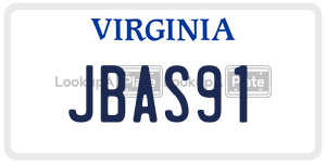 JBAS91  license plate in VA