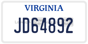 JD64892  license plate in VA