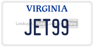 JET99  license plate in VA