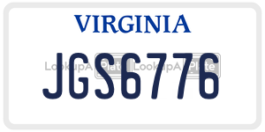 JGS6776  license plate in VA