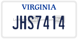 JHS7414  license plate in VA