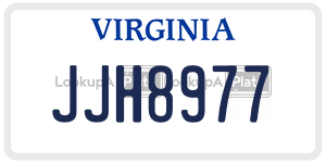 JJH8977 license plate in Virginia